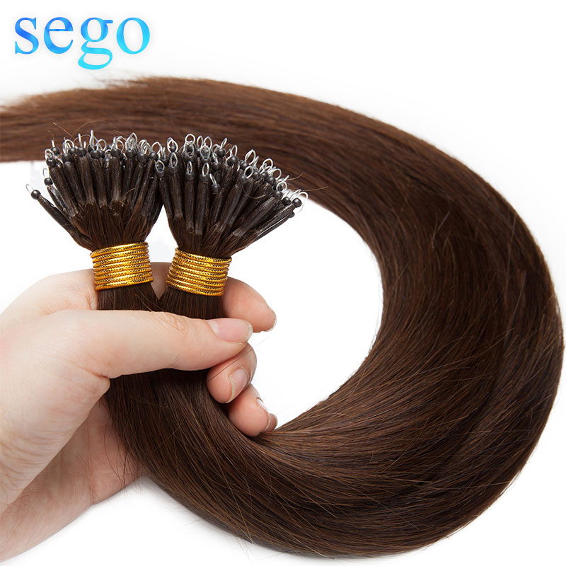 SEGO 16-24 Inch 1 ׷/ 50Pcs Real Hair Nano  Hair Ȯ  Remy Pre-bonded Straight Nano Tip Indian Hair